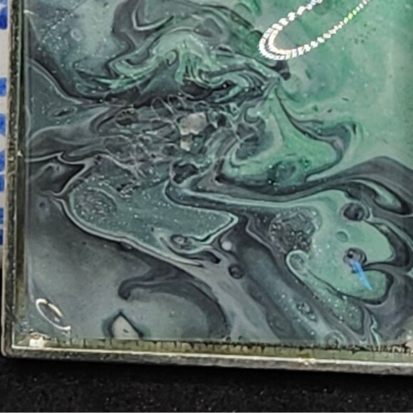 Hand Crafted Necklace Medallion Pendant 1" Square Pendant 925 Silver 20 " Chain - Picture 12 of 12